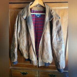 Vintage Oakbrook Men's Brown 100% Real Leather Jacket